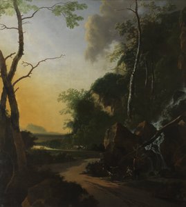 Paesaggio Italiano con Pescatori di Granchi da Adam Pijnacker